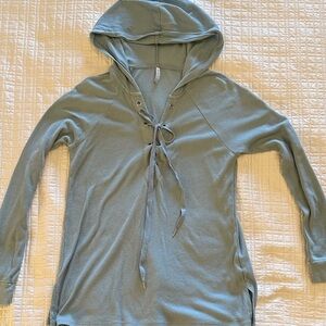 Z supply Women's Blue Lace-Up shirt